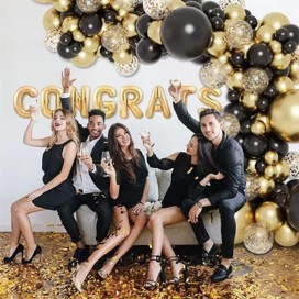 Balloon Set 109pcs - Black and gold - Image 2