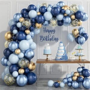Balloon Set 133pcs - Blue and gold
