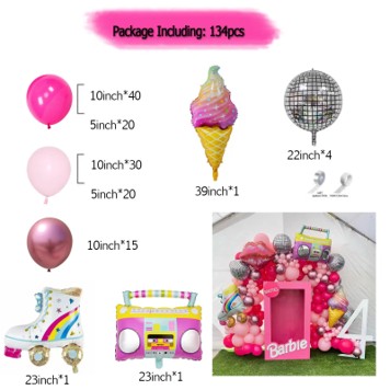 Balloon Set 134pcs - Barbie - Image 2