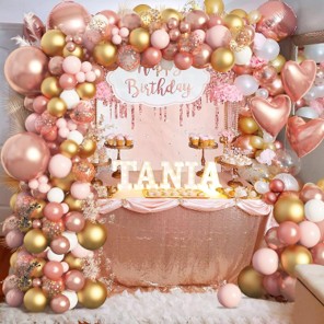 Balloon Set 148pcs - Pink and gold - Image 2