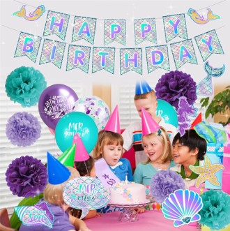 Balloon Set 37pcs - Happy Birthday (Mermaid Theme) - Image 2