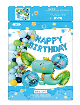 Balloon Set 45pcs - Happy Birthday (Dino Theme) - Image 2