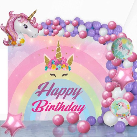 Balloon Set 57pcs - Happy Birthday (Unicorn Theme)