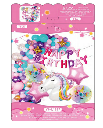 Balloon Set 57pcs - Happy Birthday (Unicorn Theme) - Image 3
