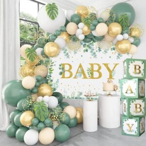 Balloon Set - Green, Gold and White