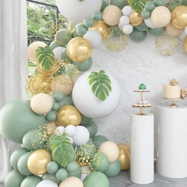 Balloon Set - Green, Gold and White - Image 2
