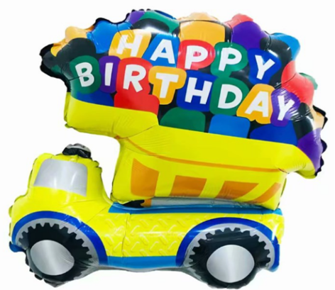 Foil Balloon 60*72cm - Birthday Truck (Pack of 5) - Image 2