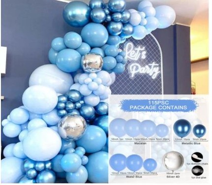 Party Balloon Set 115pcs - Blue