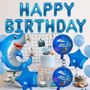 Balloon Set 30pcs - Happy Birthday (Shark Theme)