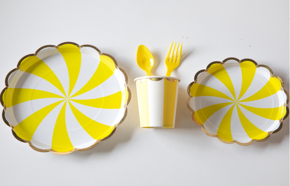 Tableware Set – Yellow Stripes - Image 2