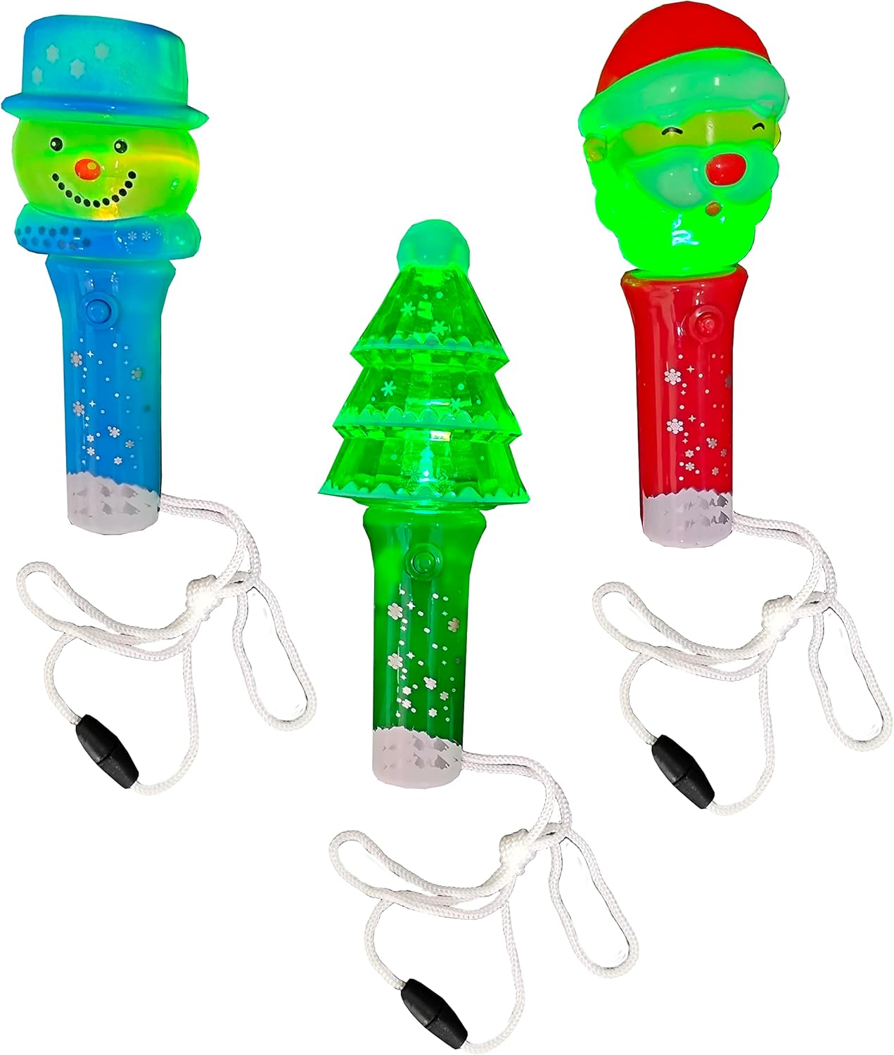 Christmas Fun Torch (With Flash Light) 3 Color Assorted