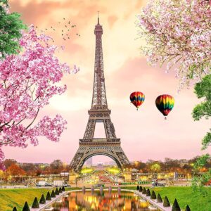 Brain Tree - Paris 1000 Piece Puzzle for Adults - Unique Puzzles for Adults 1000 Pieces and up with Droplet Technology for Anti Glare & Soft Touch - 27.5”Lx19.5”W