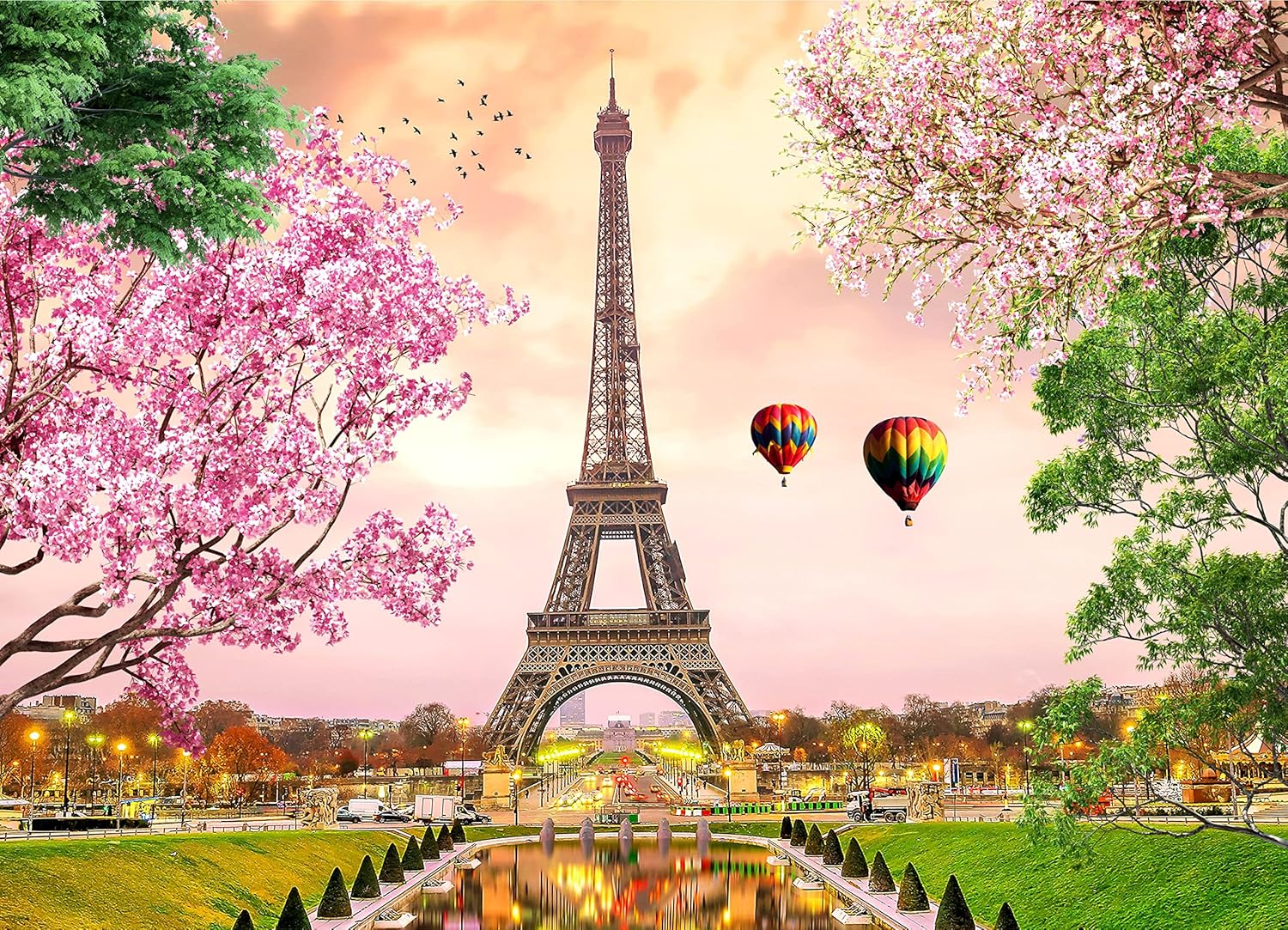 Brain Tree - Paris 1000 Piece Puzzle for Adults - Unique Puzzles for Adults 1000 Pieces and up with Droplet Technology for Anti Glare & Soft Touch - 27.5”Lx19.5”W