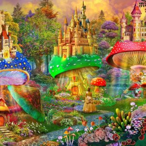Brain Tree - Dream Castle - Pearl Series - 1000 Piece Puzzles for for Adults and Kids 12+ Unique Puzzles for Adults and Kids 1000 Pieces and Droplet Technology for Anti Glare & Soft Touch