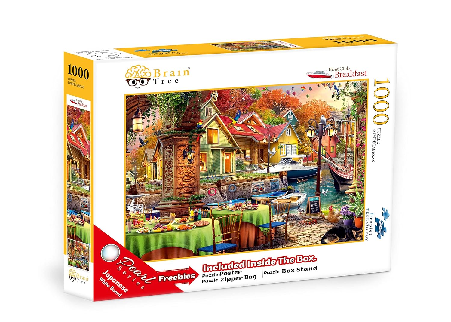 Brain Tree - Boat Club Breakfast - Pearl Series - 1000 Piece Puzzles for for Adults and Kids 12+ Unique Puzzles for Adults and Kids 1000 Pieces and Droplet Technology for Anti Glare & Soft Touch - Image 2