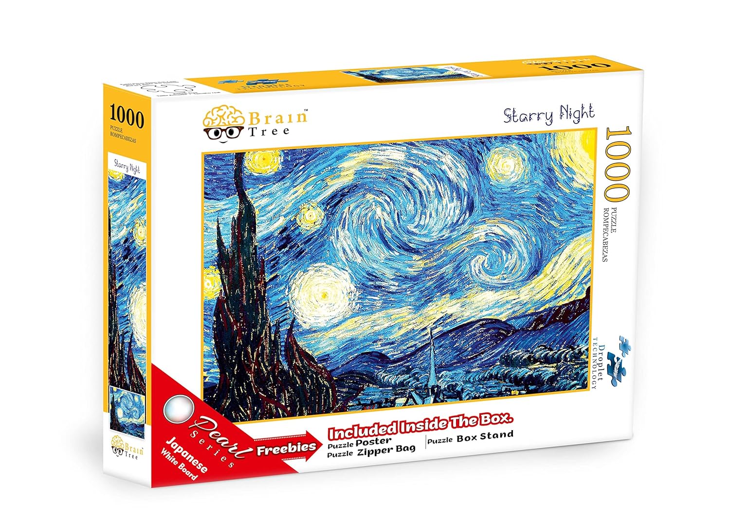 Brain Tree - Starry Night 1000 Piece Puzzle for Adults - Unique Puzzles for Adults 1000 Pieces and up with Droplet Technology for Anti Glare & Soft Touch - 27.5”Lx19.5”W - Image 2