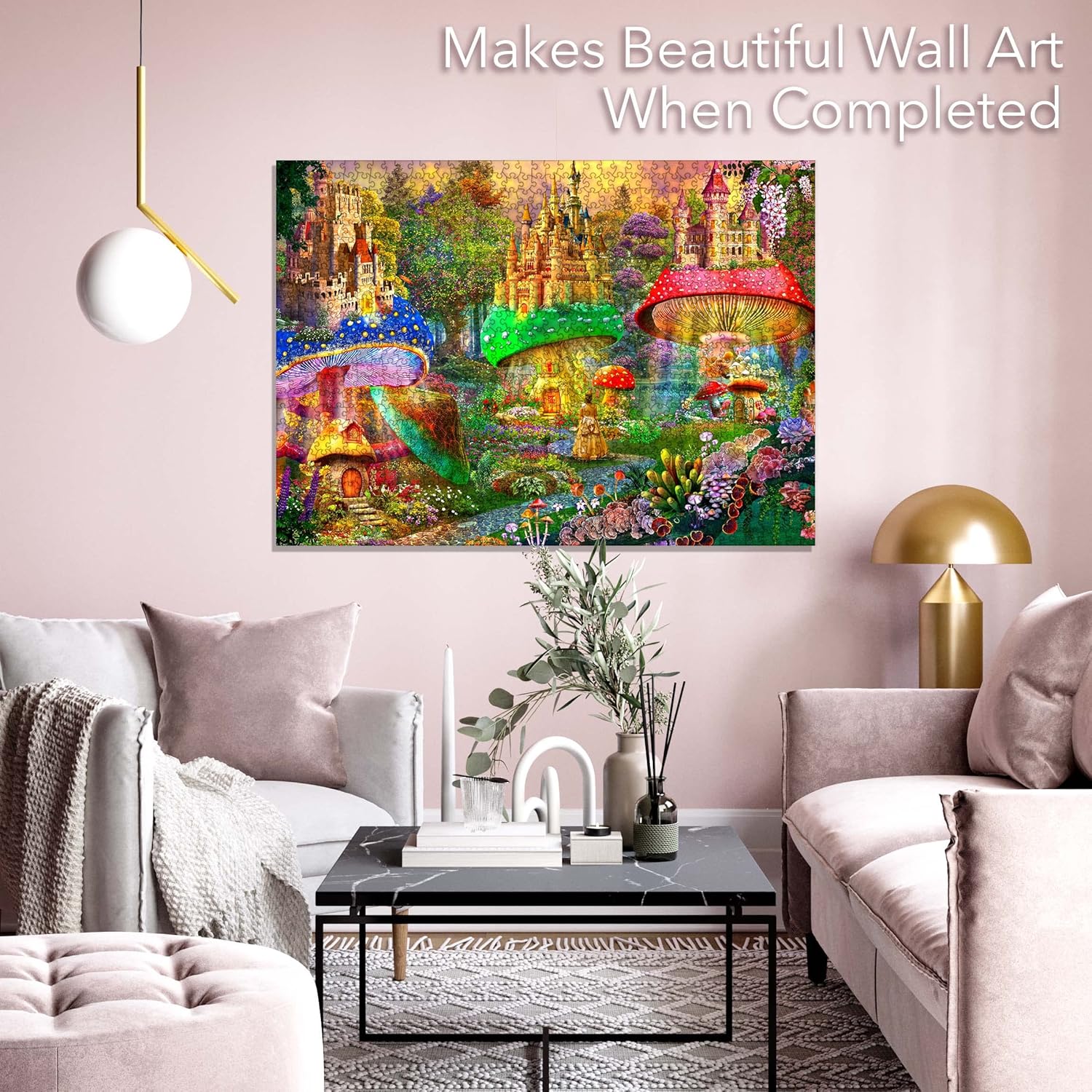 Brain Tree - Dream Castle - Pearl Series - 1000 Piece Puzzles for for Adults and Kids 12+ Unique Puzzles for Adults and Kids 1000 Pieces and Droplet Technology for Anti Glare & Soft Touch - Image 3