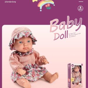 Fashion Baby Doll, 9 inch, Pink Floral Dress with Bonnet, Manual Operation, Ages 3+