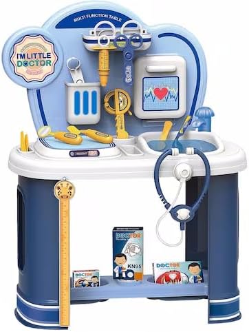 Generic Little Doctor Medical Play Set, 58 cm Kids Pretend Play Station with Medical Accessories, Blue