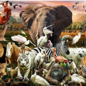 BRAIN TREE, Animals Puzzles for for Adults&Kids 12+ Unique Puzzles for Adults&Kids 1000 Pieces with with 4 Puzzle Sorting Trays&Droplet Technology for Anti Glare & Soft Touch, 27.5Lx19.5 W