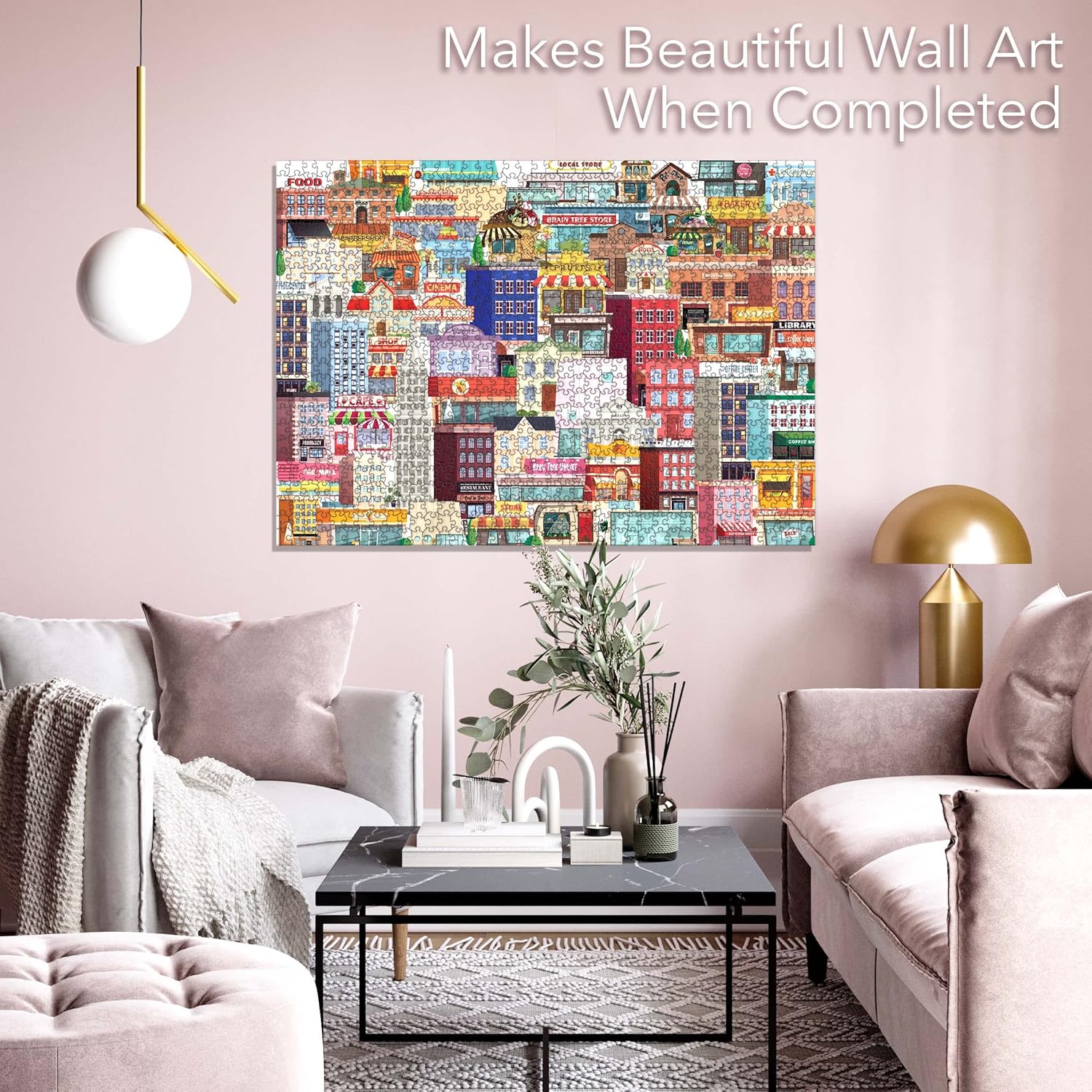 BRAIN TREE, Crowded 1000 Piece Puzzles for for Adults&Kids 12+ Unique Puzzles for Adults&Kids with with 4 Puzzle Sorting Trays&Droplet Technology for Anti Glare & Soft Touch, 27.5Lx19.5 W - Image 6