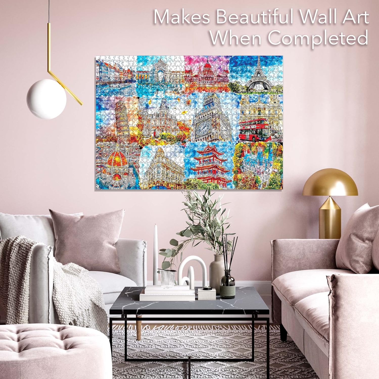 Brain Tree Colourful Wonders 1000 Piece Puzzles for Adults and Kids 12+ Unique Puzzles with 4 Puzzle Sorting Trays and Droplet Technology for Anti Glare & Soft Touch - 27.5Lx19.5W - Image 6