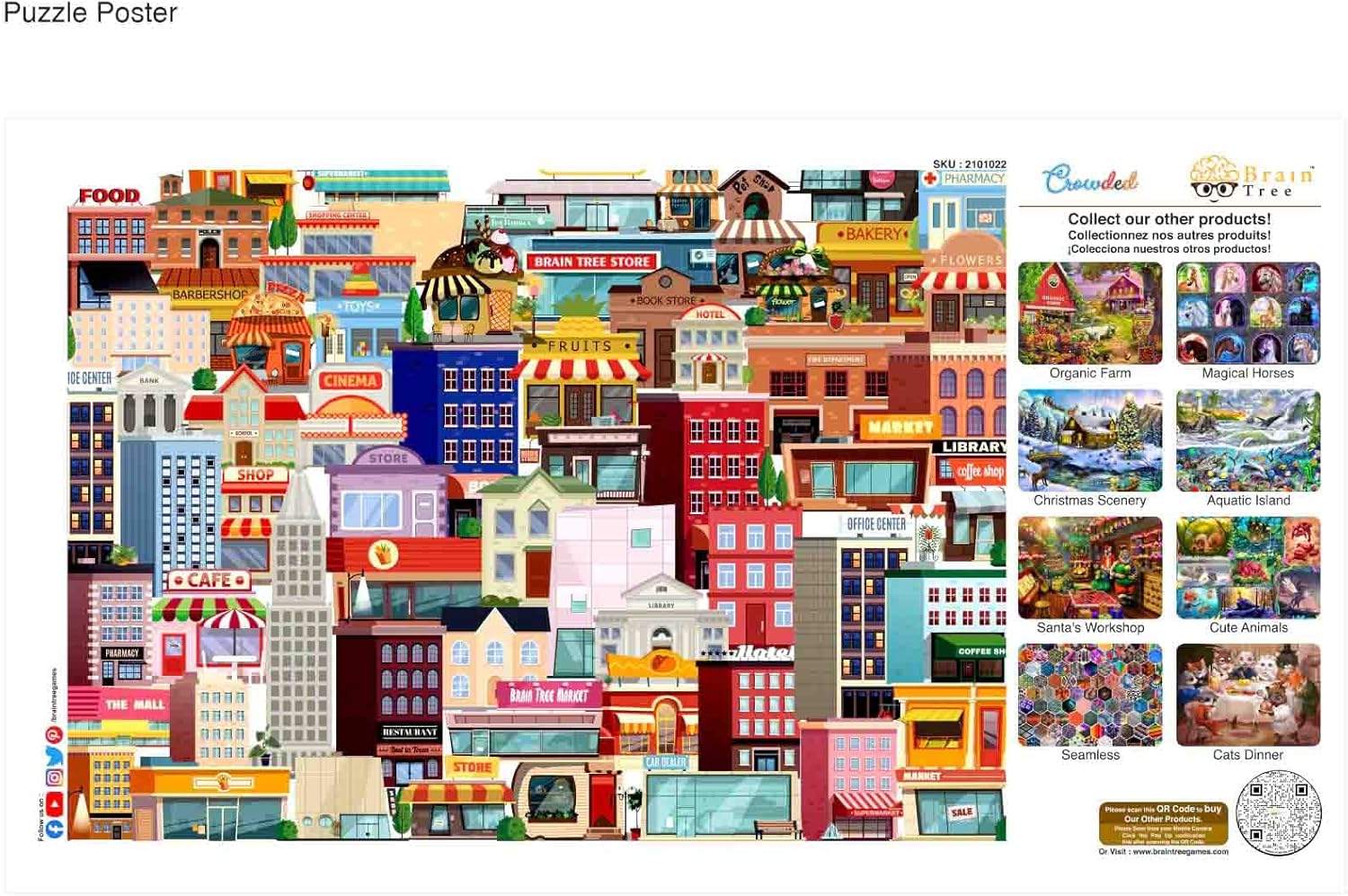 BRAIN TREE, Crowded 1000 Piece Puzzles for for Adults&Kids 12+ Unique Puzzles for Adults&Kids with with 4 Puzzle Sorting Trays&Droplet Technology for Anti Glare & Soft Touch, 27.5Lx19.5 W - Image 8