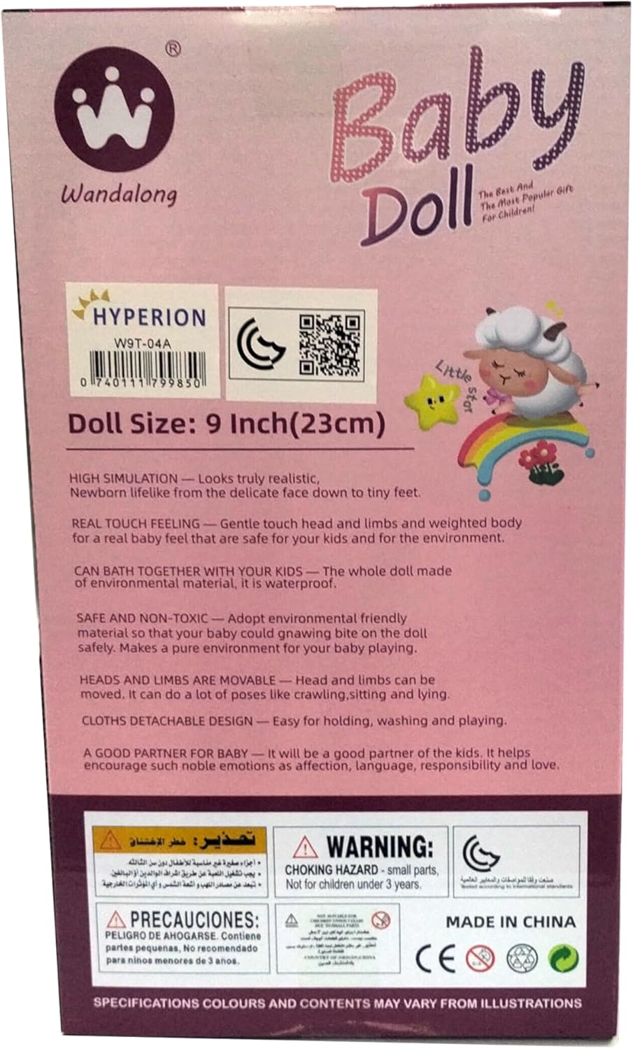 Fashion Baby Doll with Robe, 9-inch Standard Size, Ages 3 Years and Up, Green and White - Image 2