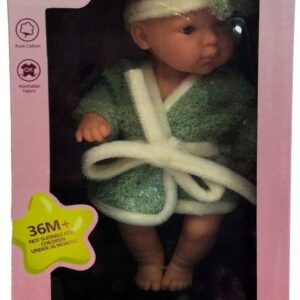 Fashion Baby Doll with Robe, 9-inch Standard Size, Ages 3 Years and Up, Green and White