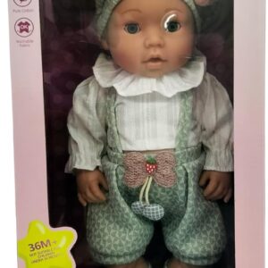Fashion Baby Doll with Vintage-style Outfit, 15cm, Grey and White Clothing Set, Manual Operation, Ages 3+