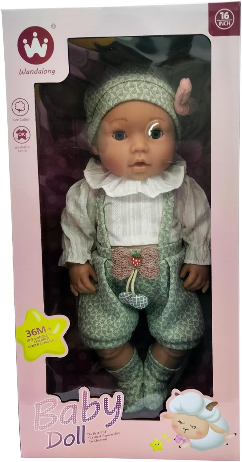 Fashion Baby Doll with Vintage-style Outfit, 15cm, Grey and White Clothing Set, Manual Operation, Ages 3+