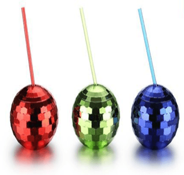 Electroplated Disco Ball Cup With Straw 2pcs - Image 2