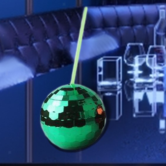 Electroplated Disco Ball Cup With Straw 2pcs