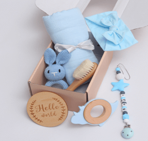 Baby Swaddle Gift Set Newborn Shower - Boys