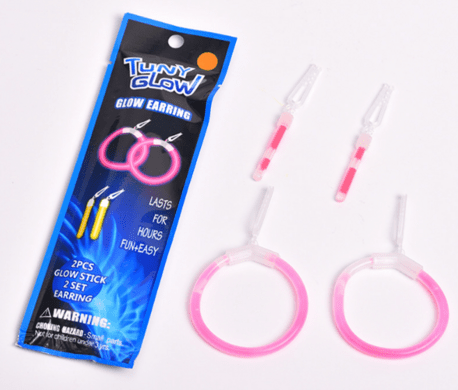 Neon Party Earring Hoops Glow in the dark (Pack of 9)