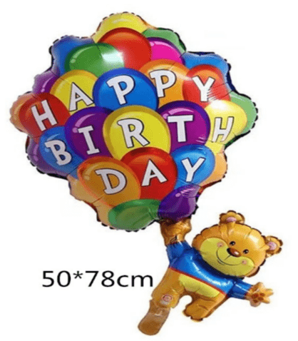 Foil Balloon- Birthday Teddy (Pack of 5)