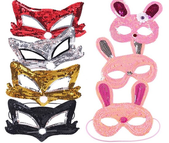Animal Sequin Mask (Pack of 10)