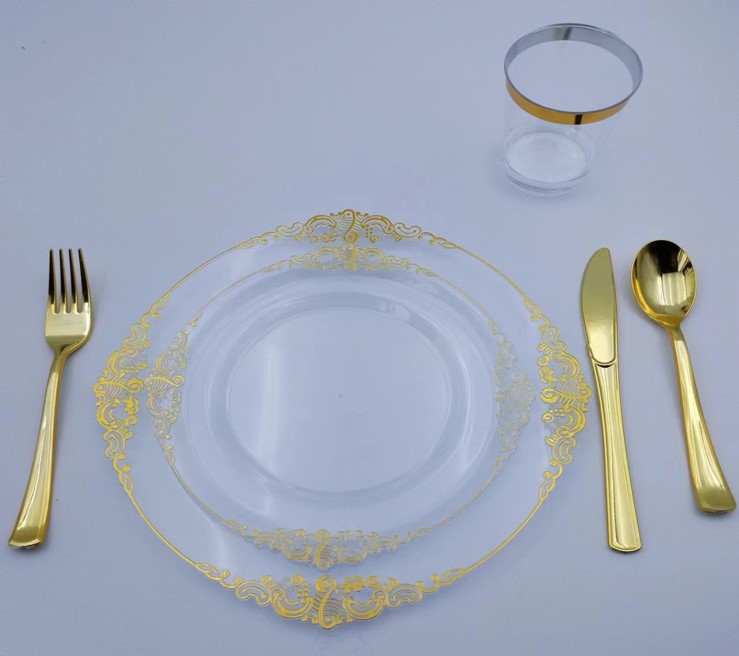 Tableware Set plastic - Gold