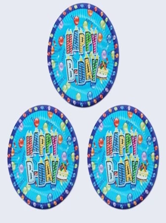 Disposable Plates  -Happy Birthday (Pack of 8)
