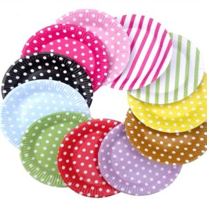 Disposable Plates – Polka Dots/Stripes Design (Pack of 8)