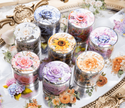 Flower Sticker - 8 styles mixed (Pack of 4)