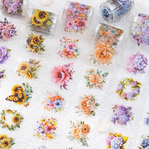 Flower Sticker - 8 styles mixed (Pack of 4) - Image 2