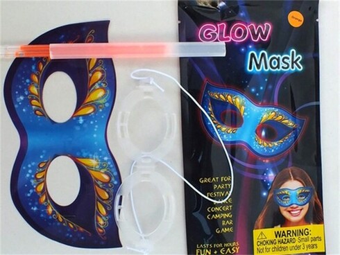Glow Masquerade Mask (Pack of 6) - Image 2