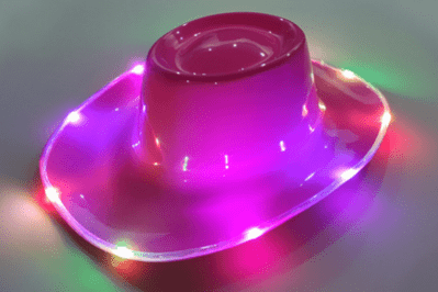 PVC Hat with LED light 2pcs