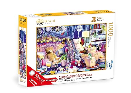 Brain Tree - Teddy's Room - Pearl Series - 1000 Piece Puzzles for for Adults and Kids 12+ Unique Puzzles for Adults and Kids 1000 Pieces and Droplet Technology for Anti Glare & Soft Touch - Image 2