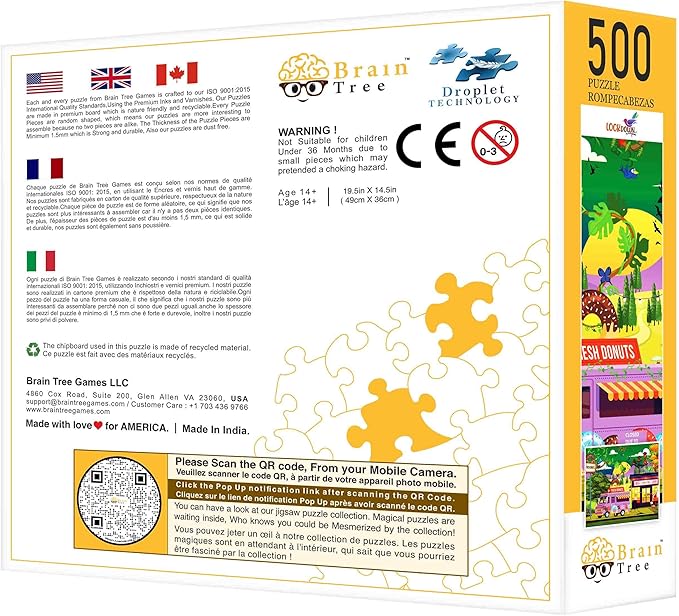 Brain Tree - Lockdown 500 Piece Puzzles for for Adults and Kids 12+ Unique Puzzles for Adults and Kids 500 Pieces with Droplet Technology for Anti Glare & Soft Touch -19.5”Lx14.5”W - Image 2
