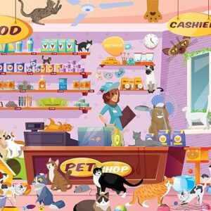 Brain Tree - Pet shop 500 Piece Puzzles for for Adults and Kids 12+ Unique Puzzles for Adults and Kids 500 Pieces with Droplet Technology for Anti Glare & Soft Touch -19.5”Lx14.5”W