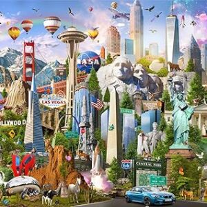 Brain Tree - American Pride - Pearl Series - 1000 Piece Puzzles for for Adults and Kids 12+ Unique Puzzles for Adults and Kids 1000 Pieces and Droplet Technology for Anti Glare & Soft Touch