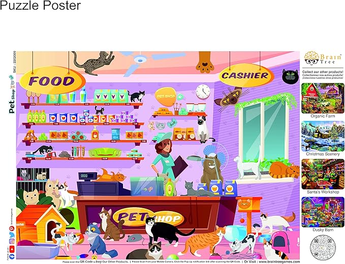 Brain Tree - Pet shop 500 Piece Puzzles for for Adults and Kids 12+ Unique Puzzles for Adults and Kids 500 Pieces with Droplet Technology for Anti Glare & Soft Touch -19.5”Lx14.5”W - Image 6