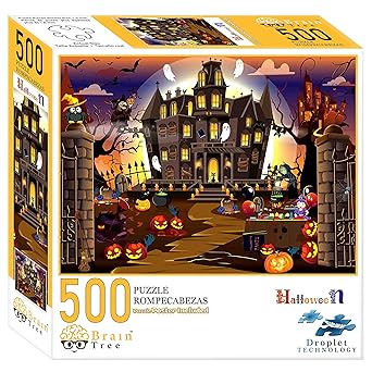 Brain Tree - Halloween 500 Piece Puzzles for for Adults and Kids 12+ Unique Puzzles for Adults and Kids 500 Pieces with Droplet Technology for Anti Glare & Soft Touch -19.5”Lx14.5”W - Image 3
